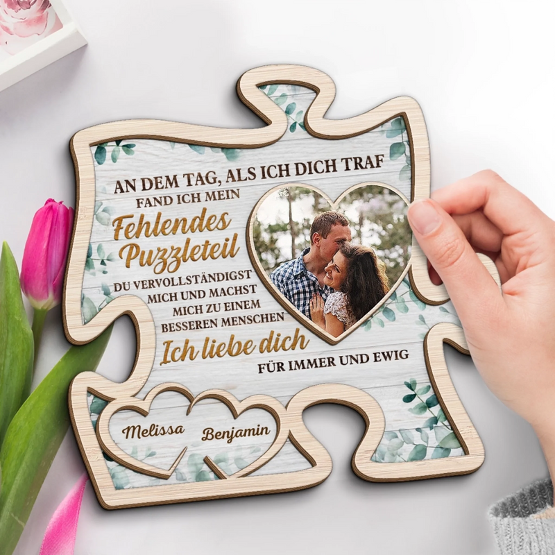Personalisierte zweilagige Holzplakette – Geschenk für Paar – Für immer und ewig