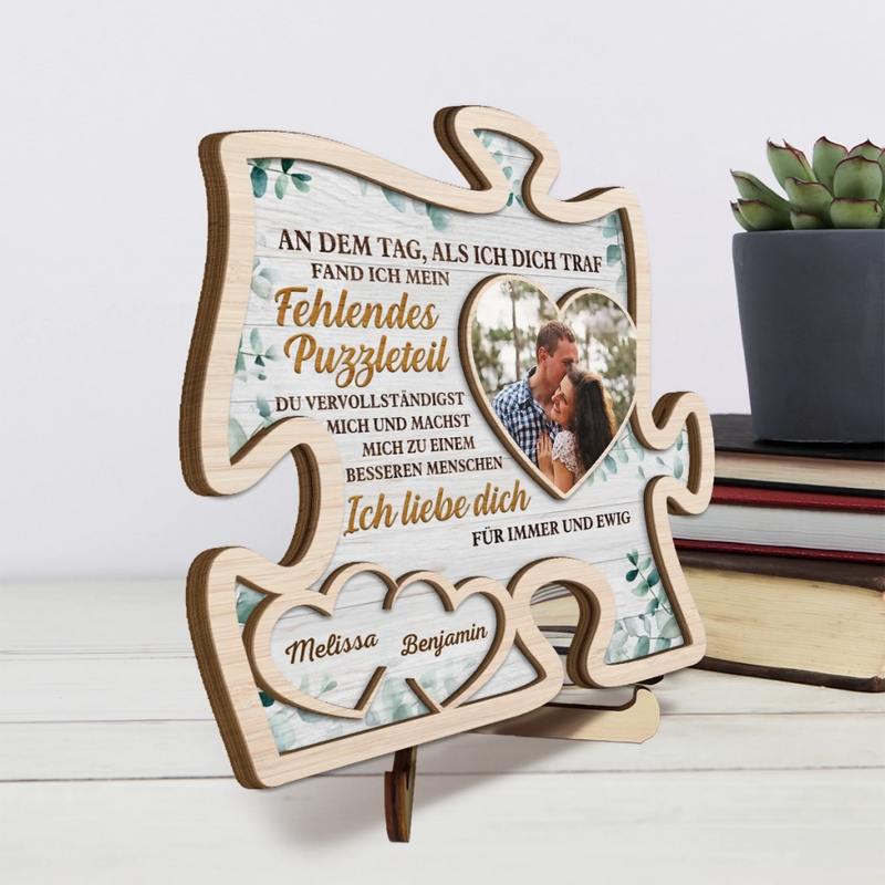 Personalisierte zweilagige Holzplakette – Geschenk für Paar – Für immer und ewig