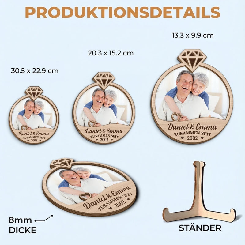 Personalisierte zweilagige Holzplakette – Geschenk für Paar – Für immer zusammen