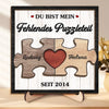 Personalisierte zweilagige Holzplakette – Geschenk für Paar – Unsere Liebe kennt keine Grenzen