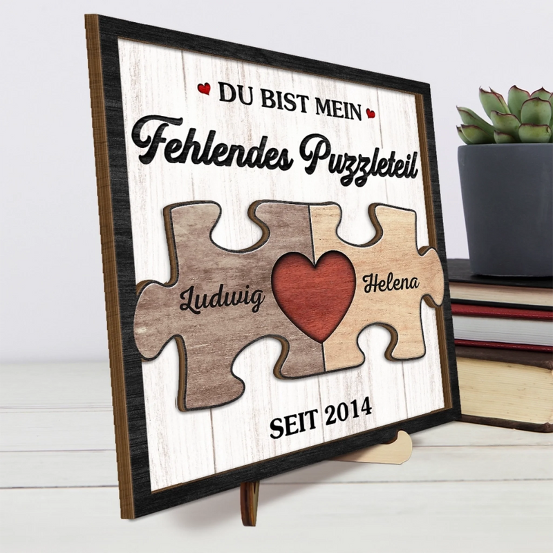 Personalisierte zweilagige Holzplakette – Geschenk für Paar – Unsere Liebe kennt keine Grenzen