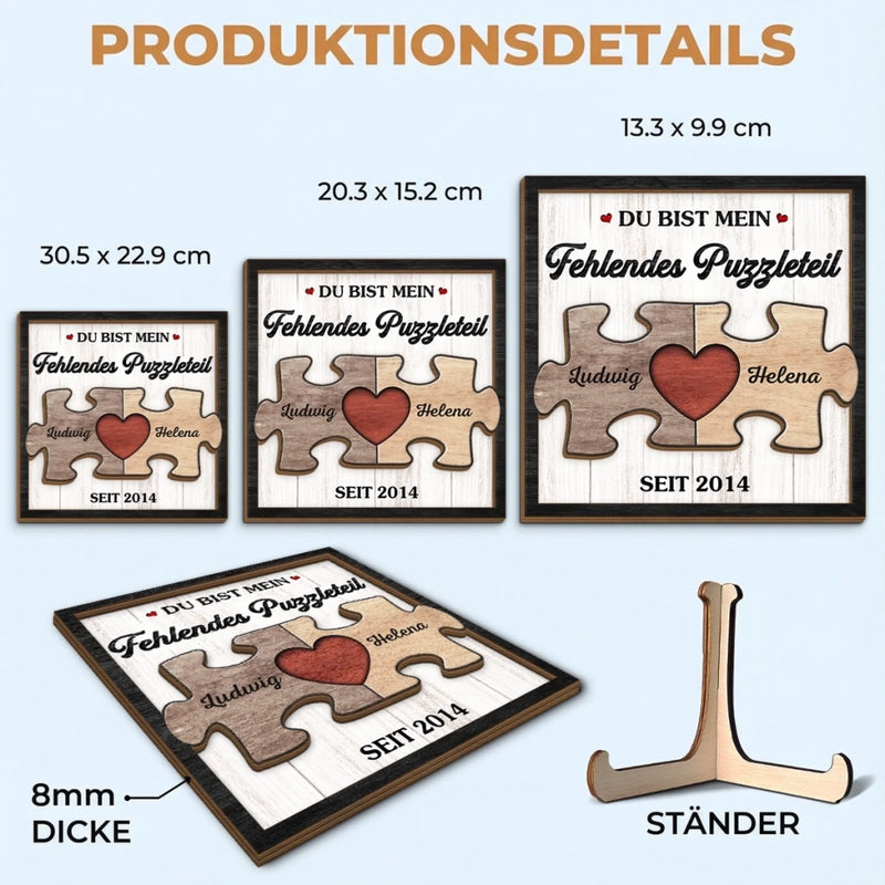Personalisierte zweilagige Holzplakette – Geschenk für Paar – Unsere Liebe kennt keine Grenzen