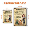Personalisiertes Metallschild – Geschenk für Gärtner – Vorsicht, eine verrückte Pflanzenfrau