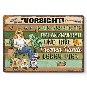 Personalisiertes Metallschild – Geschenk für Gärtner – Pflanzenliebe und Chaos