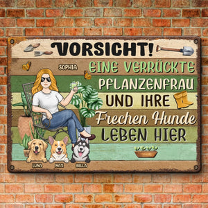 Personalisiertes Metallschild – Geschenk für Gärtner – Pflanzenliebe und Chaos