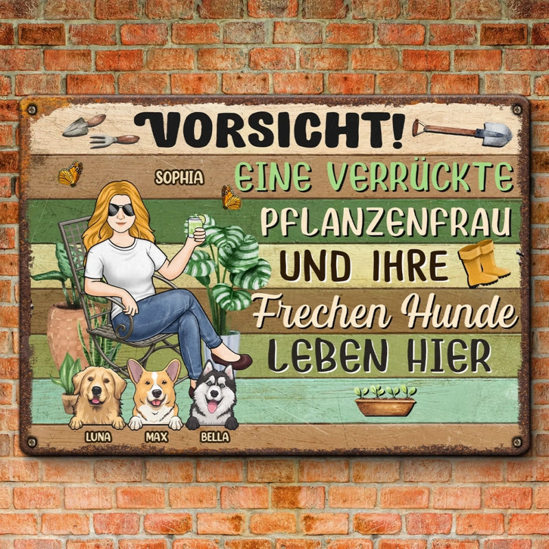 Personalisiertes Metallschild – Geschenk für Gärtner – Pflanzenliebe und Chaos