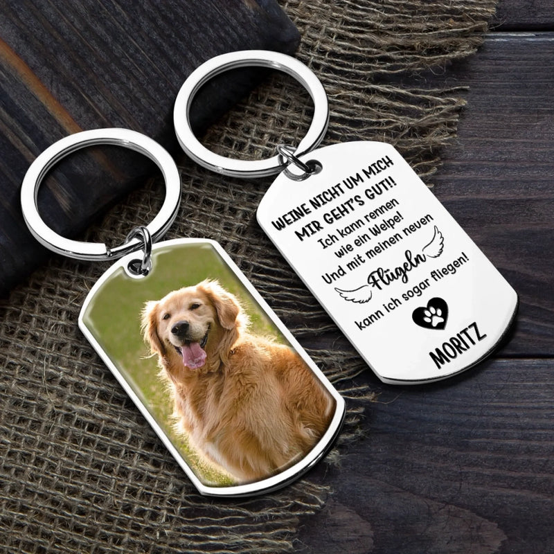 Personalisierter Schlüsselanhänger mit Foto – Tiergedenkgeschenk für Haustierbesitzer – Mein Schwerster Abschied