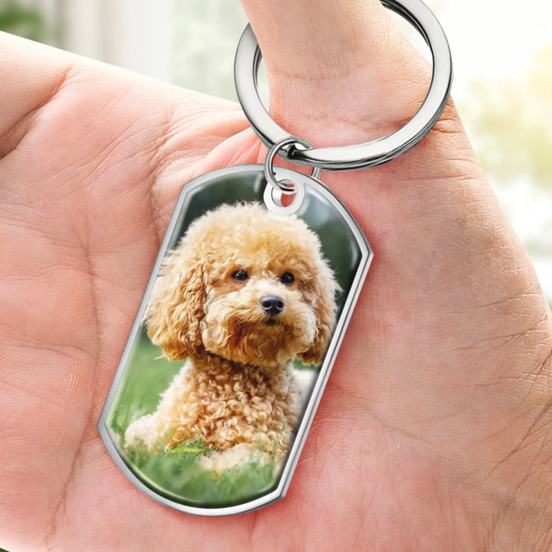Personalisierter Schlüsselanhänger mit Foto – Tiergedenkgeschenk für Haustierbesitzer – Bin Ich Hier In Deinem Herzen