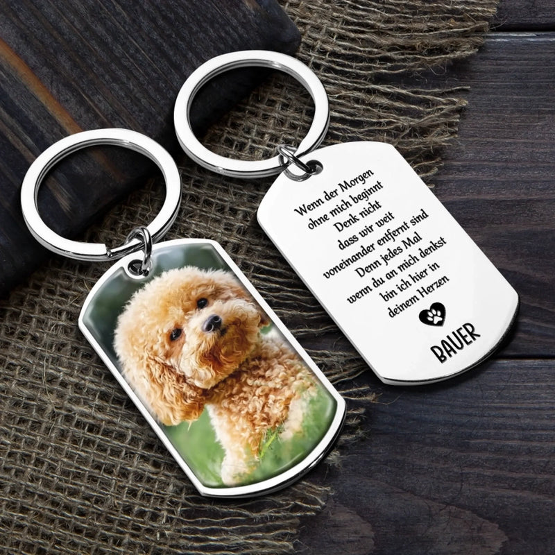 Personalisierter Schlüsselanhänger mit Foto – Tiergedenkgeschenk für Haustierbesitzer – Bin Ich Hier In Deinem Herzen