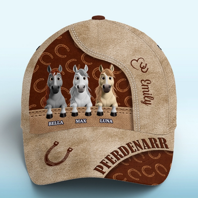 Personalisierte klassische Kappe mit Allover-print – Geschenk für Pferdeliebhaber – Pferdenarr