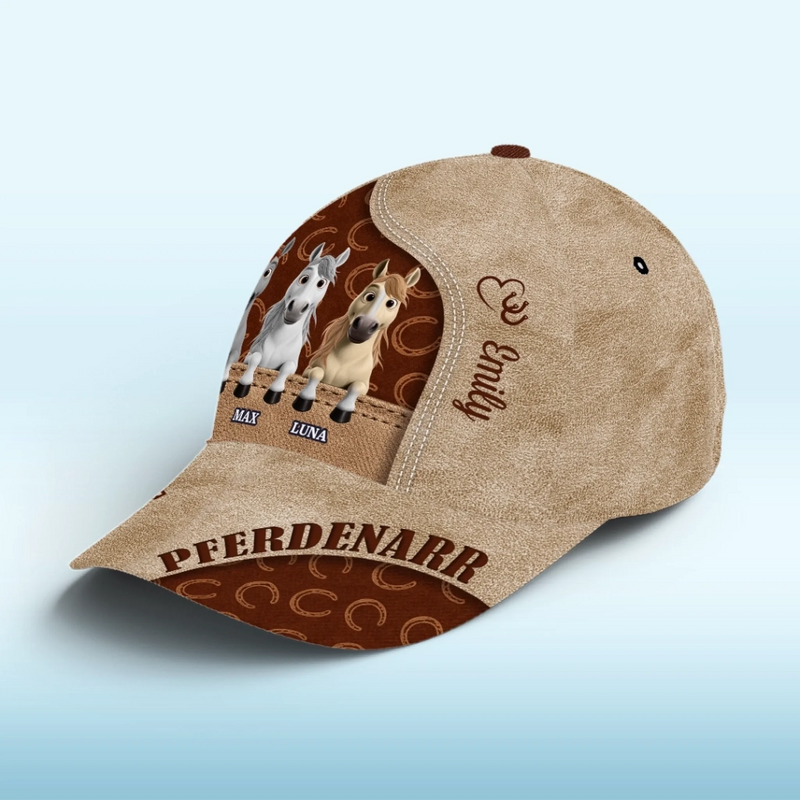 Personalisierte klassische Kappe mit Allover-print – Geschenk für Pferdeliebhaber – Pferdenarr