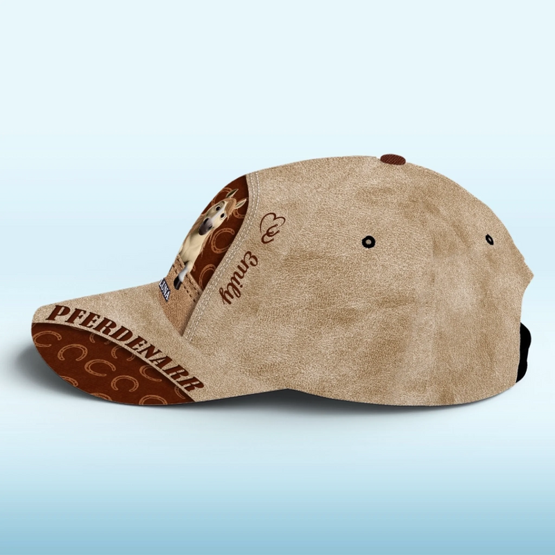Personalisierte klassische Kappe mit Allover-print – Geschenk für Pferdeliebhaber – Pferdenarr