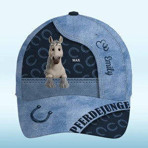 Personalisierte klassische Kappe mit Allover-print – Geschenk für Pferdeliebhaber – Pferdenarr