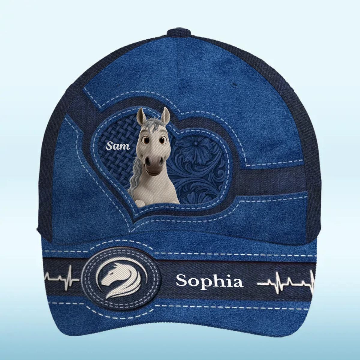 Personalisierte klassische Kappe mit Allover-print – Geschenk für Pferdeliebhaber – Reiten und Spaß