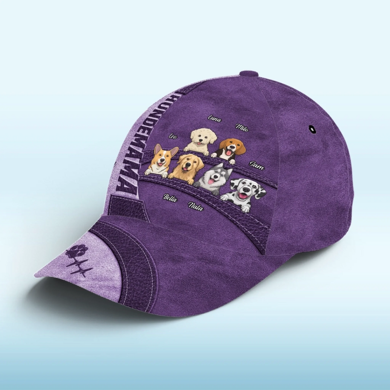 Personalisierte klassische Kappe mit Allover-print – Geschenk für Haustierbesitzer – Familie auf der Kappe