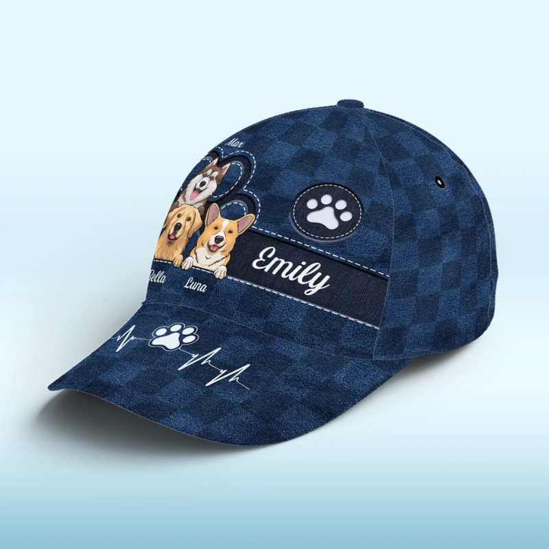 Personalisierte klassische Kappe mit Allover-print – Geschenk für Haustierbesitzer – Vier Pfoten, ein Herz