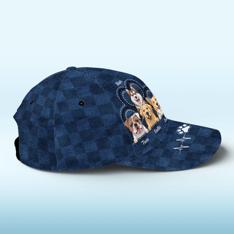 Personalisierte klassische Kappe mit Allover-print – Geschenk für Haustierbesitzer – Vier Pfoten, ein Herz