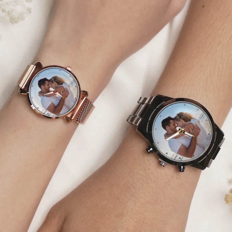 Personalisierte Unisex-Uhr mit Foto – Geschenk für Paar – Ich liebe Dich