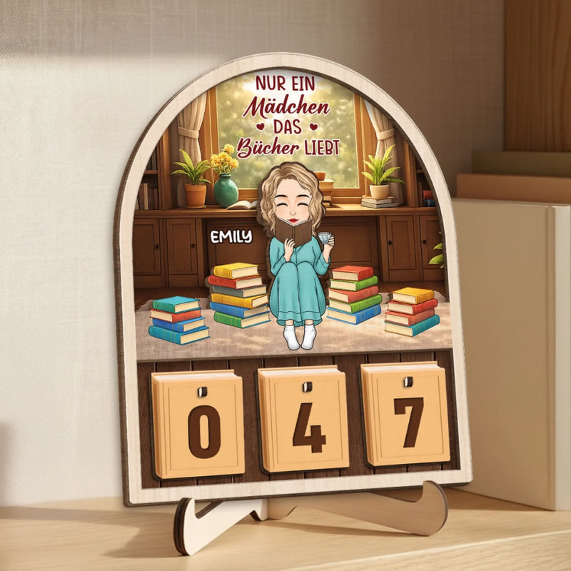 Personalisiertes Holz-Tracker-Schild - Geschenke für Buchliebhaber - Gelesene Bücher dieses Jahr