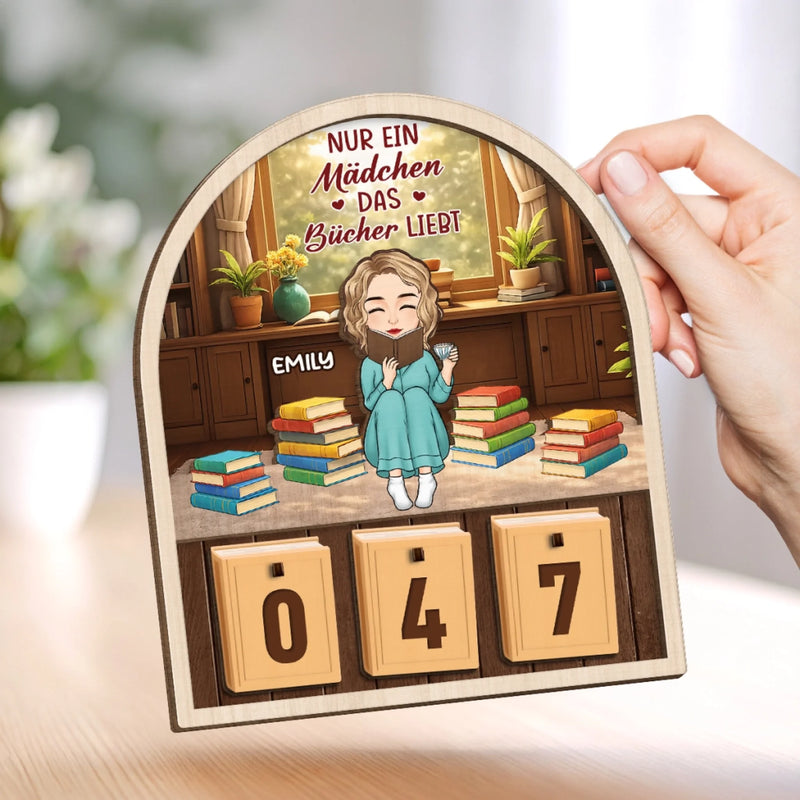 Personalisiertes Holz-Tracker-Schild - Geschenke für Buchliebhaber - Gelesene Bücher dieses Jahr