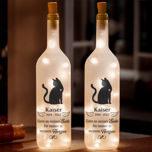 Personalisierte Flaschenlampe – Tiergedenkgeschenk für Haustierbesitzer – In dankbarer Erinnerung