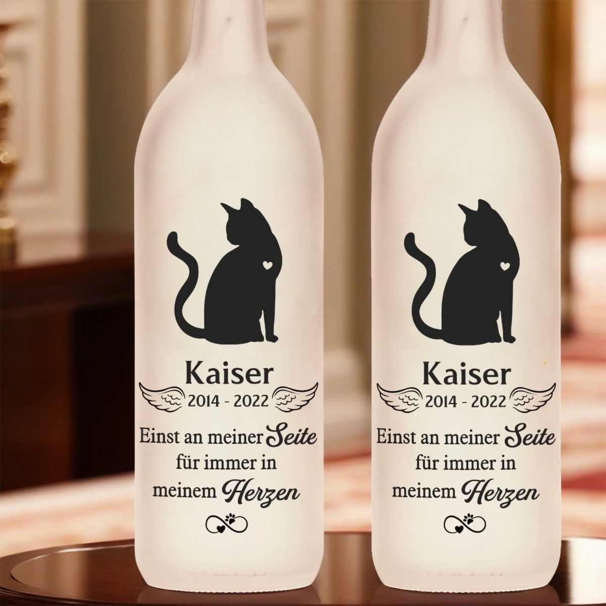 Personalisierte Flaschenlampe – Tiergedenkgeschenk für Haustierbesitzer – In dankbarer Erinnerung