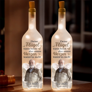 Personalisierte Flaschenlampe mit Foto – Gedenken an Verstorbene – Voller Liebe, voller Licht