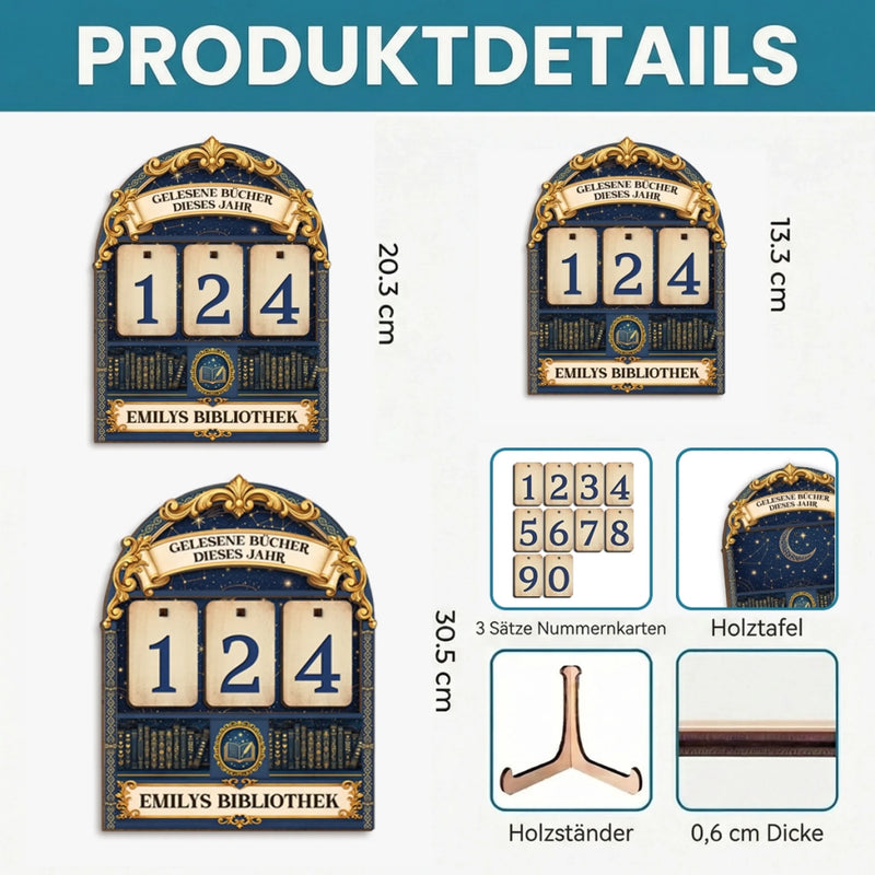 Personalisiertes Holz-Tracker-Schild – Geschenke für Buchliebhaber – Für jeden gelesenen Schatz