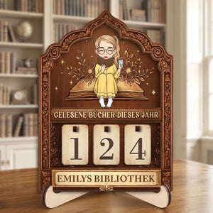 Personalisiertes Holz-Tracker-Schild – Geschenke für Buchliebhaber – Bücher zählen, Erinnerungen sammeln