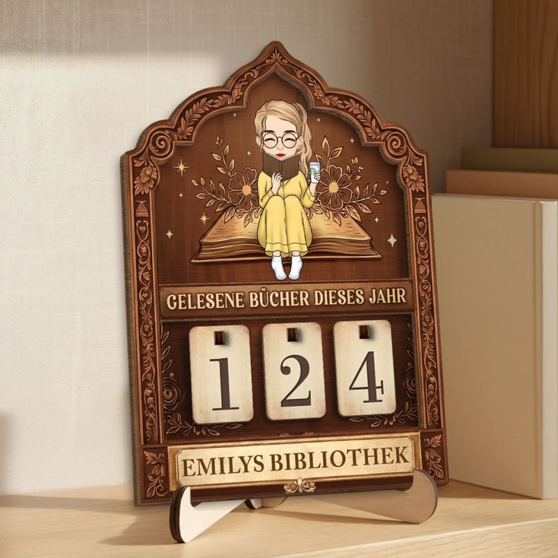 Personalisiertes Holz-Tracker-Schild – Geschenke für Buchliebhaber – Bücher zählen, Erinnerungen sammeln