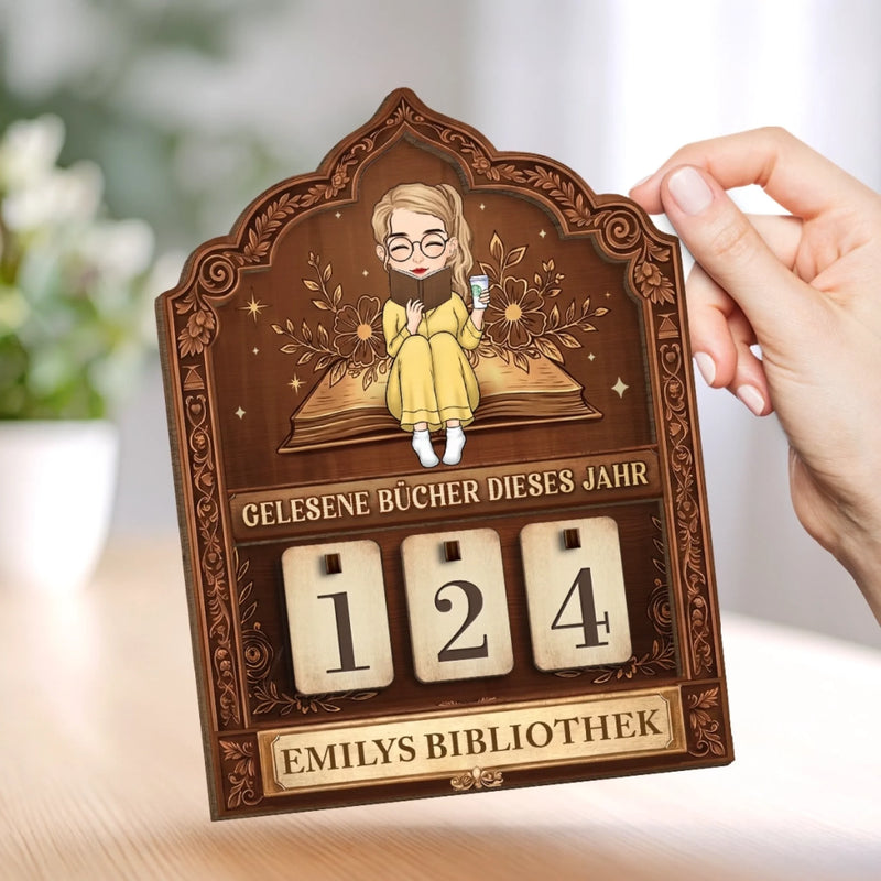 Personalisiertes Holz-Tracker-Schild – Geschenke für Buchliebhaber – Bücher zählen, Erinnerungen sammeln