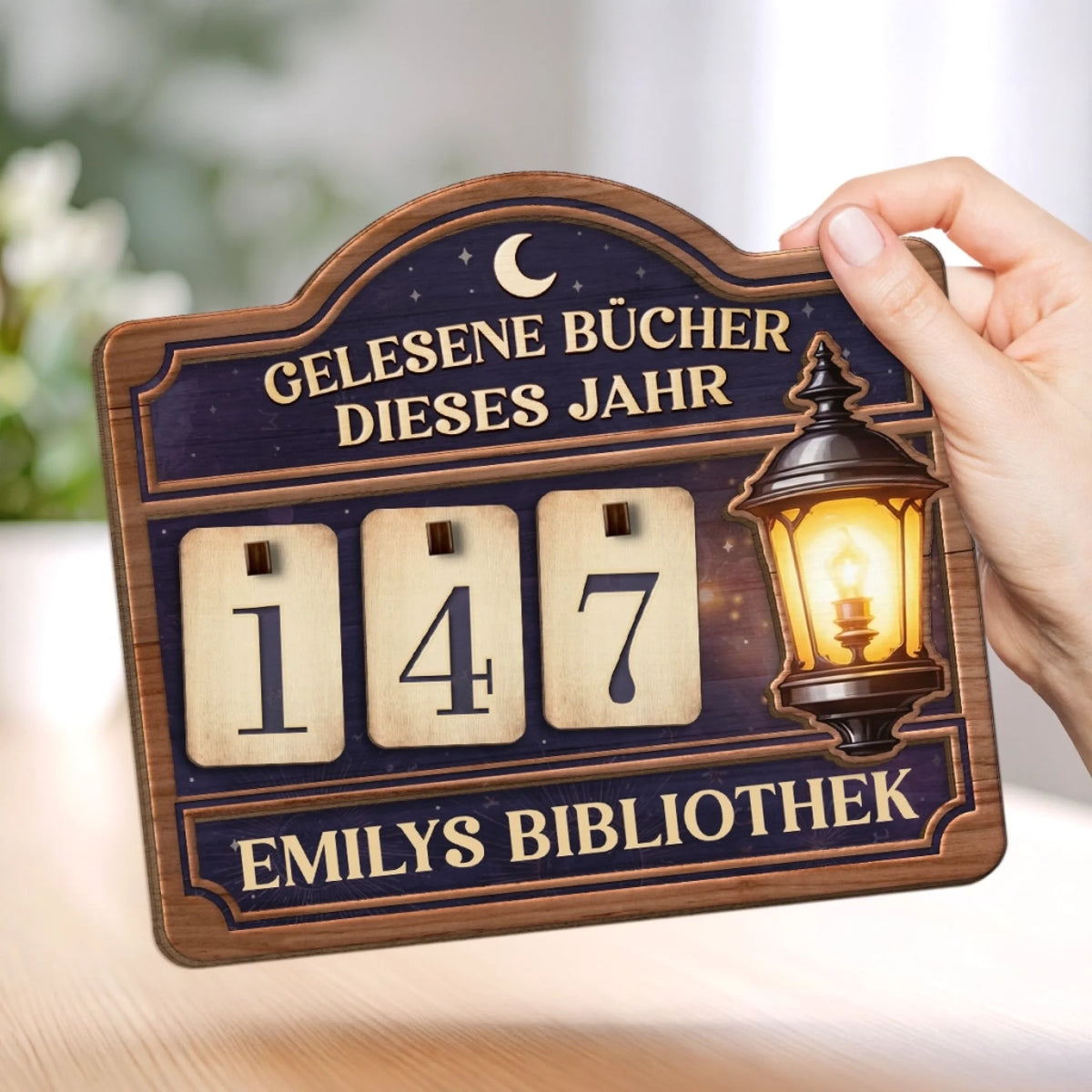 Personalisiertes Holz-Tracker-Schild – Geschenke für Buchliebhaber – Bücherliebe sichtbar machen