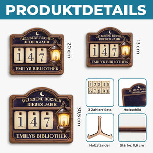 Personalisiertes Holz-Tracker-Schild – Geschenke für Buchliebhaber – Bücherliebe sichtbar machen