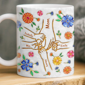 Personalisierte Tasse – Geschenk für Mama – Die liebevollen Hände einer Mutter