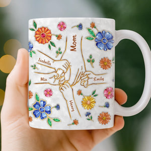 Personalisierte Tasse – Geschenk für Mama – Die liebevollen Hände einer Mutter