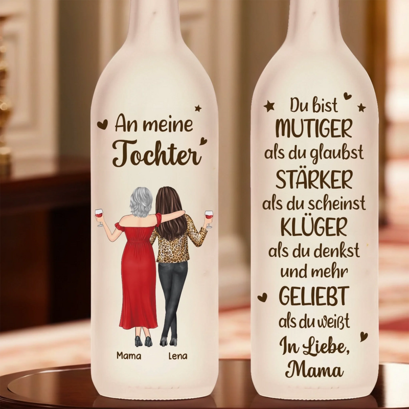 Personalisierte Flaschenlampe – Geschenk für Tochter – Für meine Tochter, mein Stolz