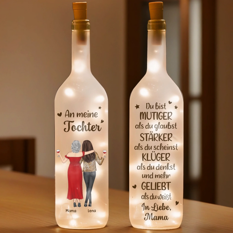 Personalisierte Flaschenlampe – Geschenk für Tochter – Für meine Tochter, mein Stolz