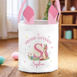 Personalisierte Kaninchenkorb – Ostergeschenke für Kinder – Frohe Ostern