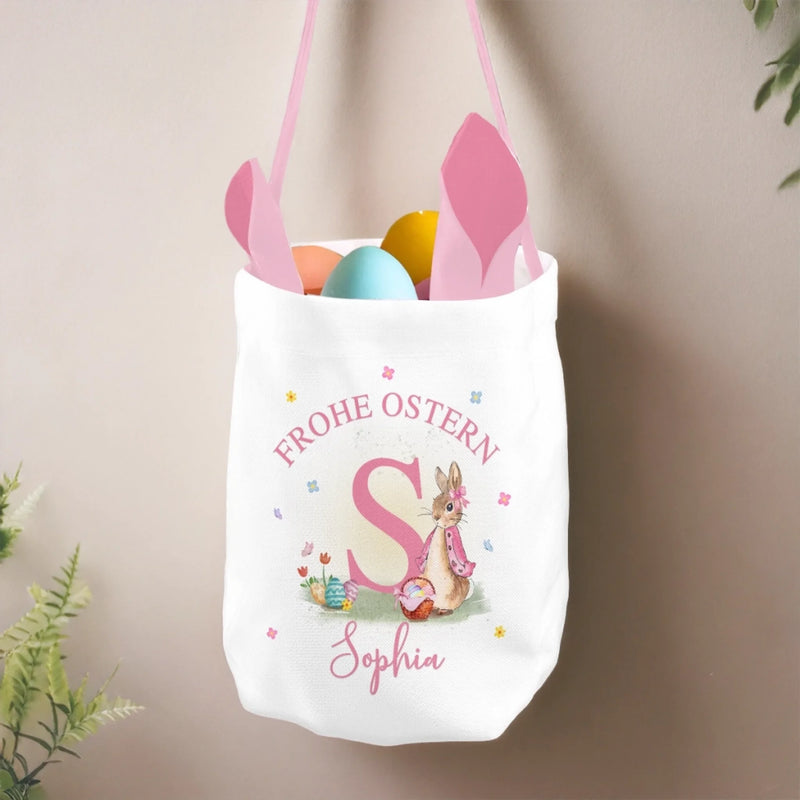 Personalisierte Kaninchenkorb – Ostergeschenke für Kinder – Frohe Ostern