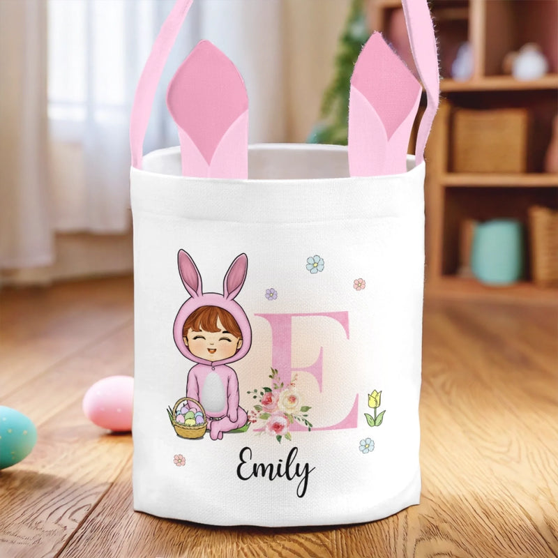 Personalisierte Kaninchenkorb – Ostergeschenke für Kinder – Osterfreude mit jedem Schokoei