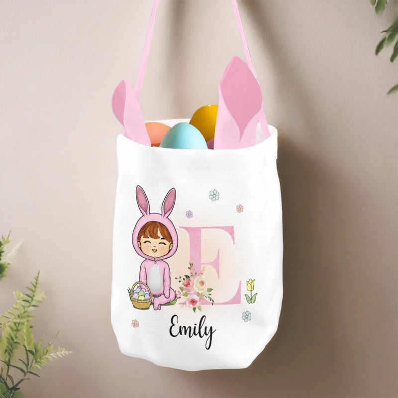Personalisierte Kaninchenkorb – Ostergeschenke für Kinder – Osterfreude mit jedem Schokoei