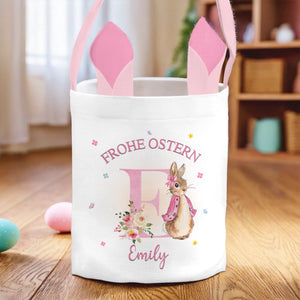 Personalisierte Kaninchenkorb – Ostergeschenke für Kinder – Der Osterhase war hier