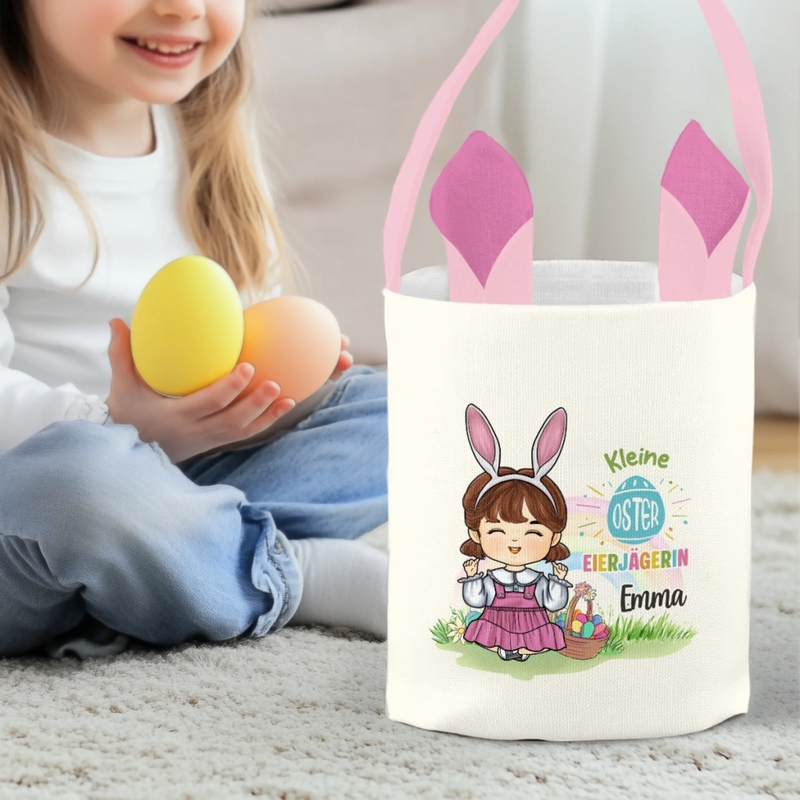Personalisierte Kaninchenkorb – Ostergeschenke für Kinder – Frohe Ostern, voller Überraschungen