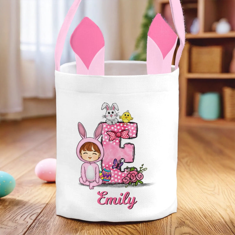 Personalisierte Kaninchenkorb – Ostergeschenke für Kinder – Ein Korb voller Glücksmomente