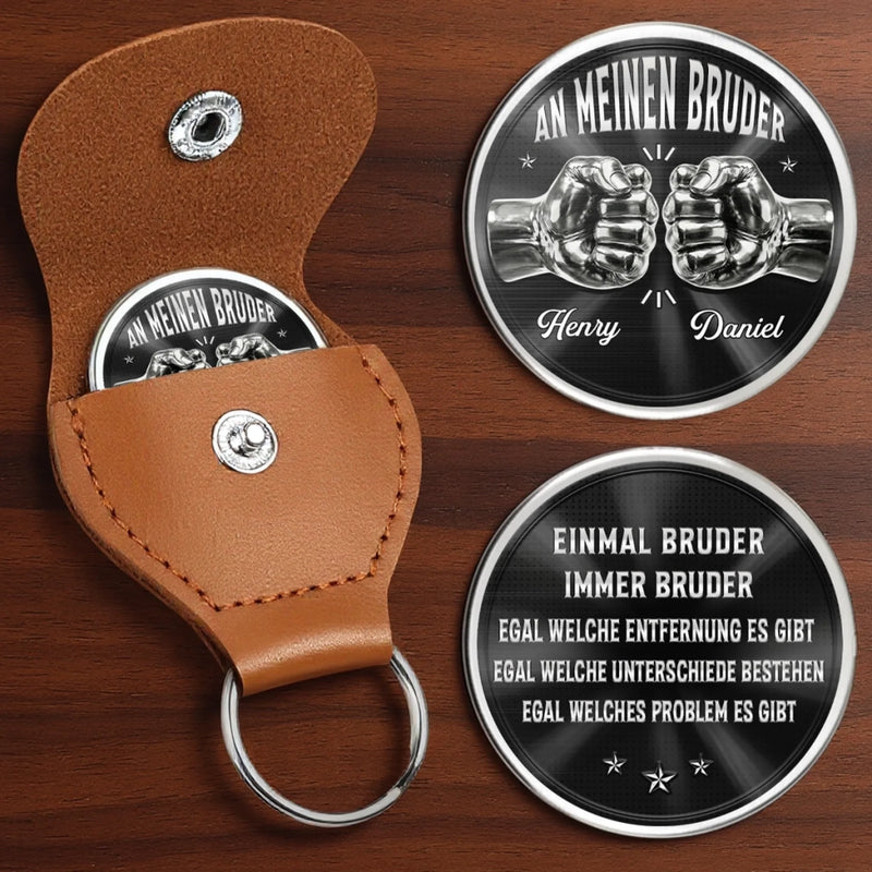 Personalisierter Taschenknuddler –  Vatertagsgeschenk für Sohn, Bruder – Einmal Bruder, Immer Bruder
