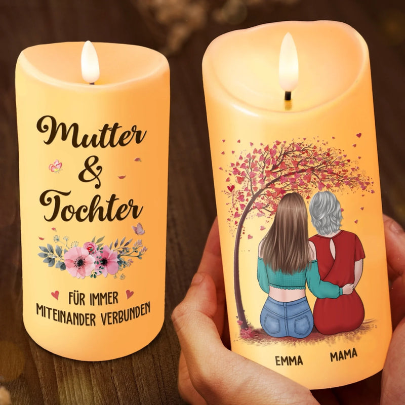 Personalisierte LED-Kerze – Geschenk für Mama, Tochter – Mutter und Tochter