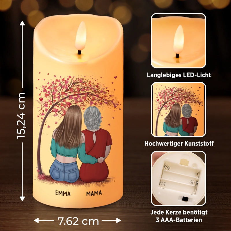 Personalisierte LED-Kerze – Geschenk für Mama, Tochter – Mutter und Tochter