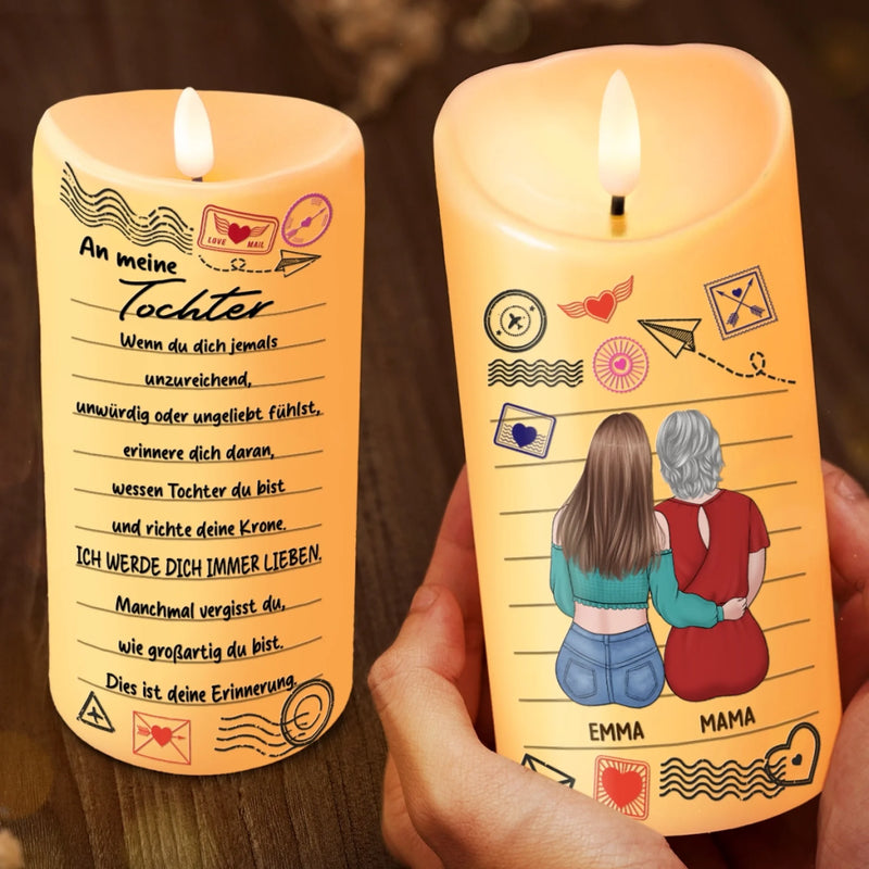 Personalisierte LED-Kerze – Geschenk für Tochter – Für meine Tochter