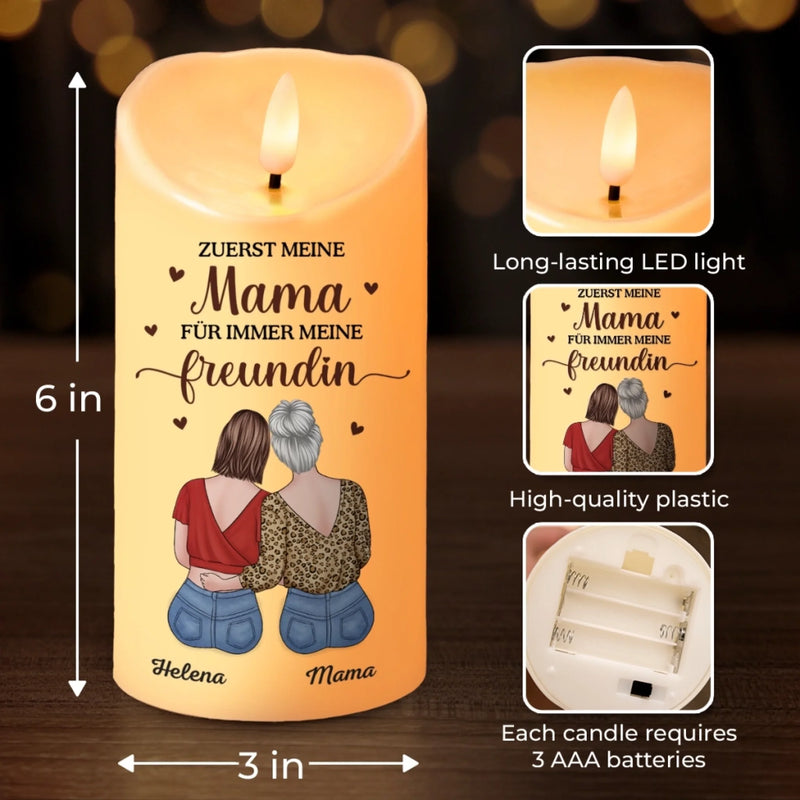 Personalisierte LED-Kerze – Muttertagsgeschenk für Mama – Für immer meine Freundin