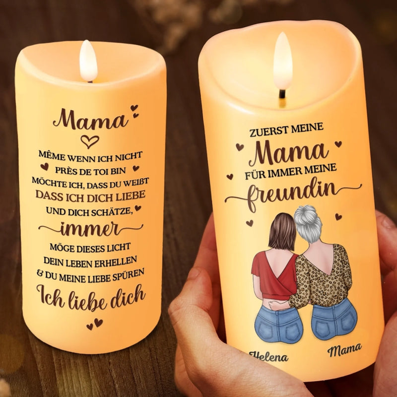 Personalisierte LED-Kerze – Muttertagsgeschenk für Mama – Für immer meine Freundin